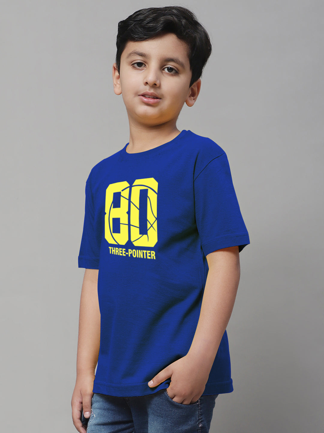 Boys Three Pointer Regular Fit Printed T-Shirt - Friskers