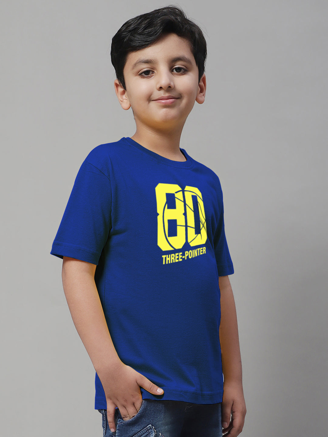 Boys Three Pointer Regular Fit Printed T-Shirt - Friskers