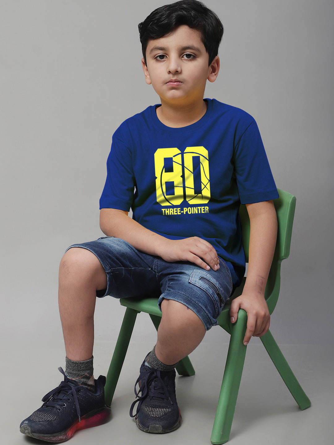 Boys Three Pointer Regular Fit Printed T-Shirt - Friskers