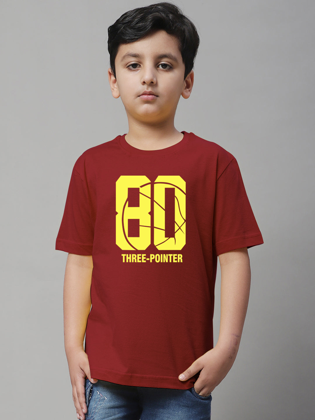 Boys Three Pointer Regular Fit Printed T-Shirt - Friskers