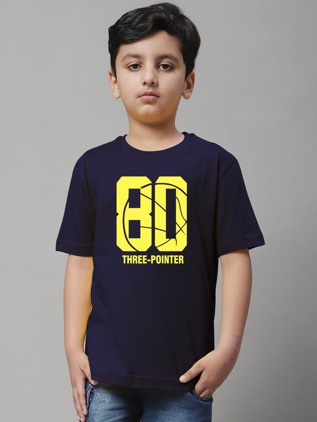 Boys Three Pointer Regular Fit Printed T-Shirt - Friskers