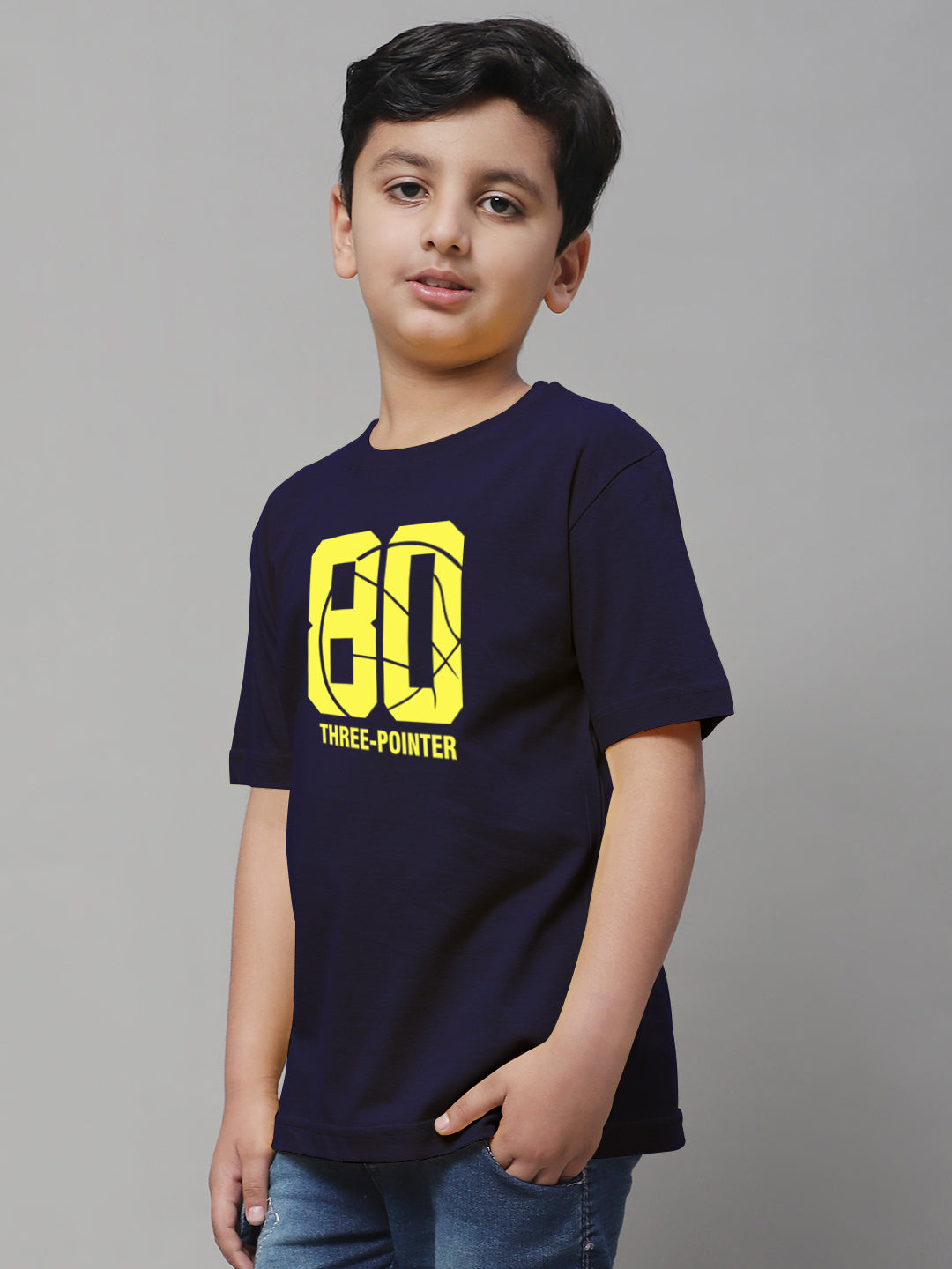 Boys Three Pointer Regular Fit Printed T-Shirt - Friskers