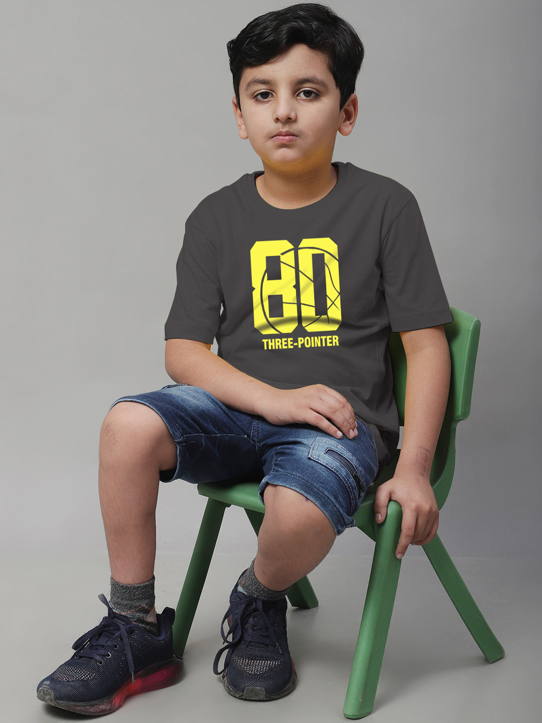 Boys Three Pointer Regular Fit Printed T-Shirt - Friskers