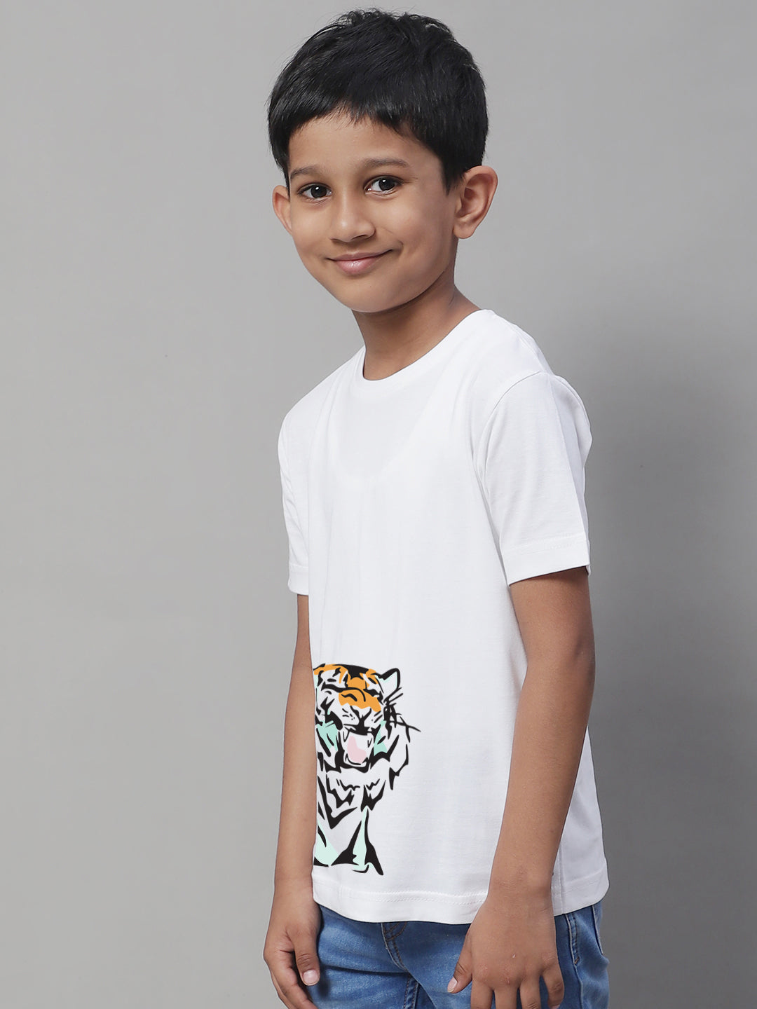 Boys Tiger Regular Fit Printed T-Shirt - Friskers
