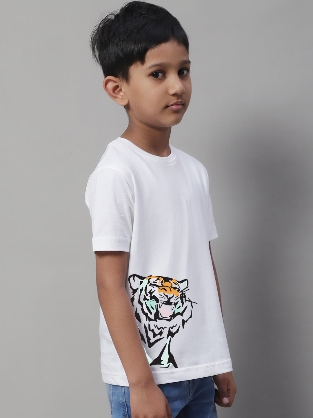 Boys Tiger Regular Fit Printed T-Shirt - Friskers