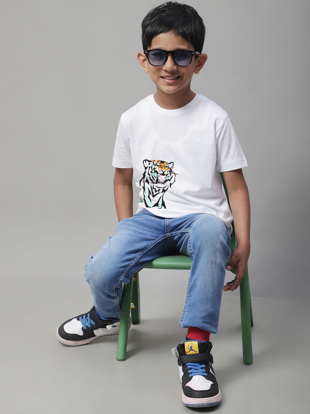 Boys Tiger Regular Fit Printed T-Shirt - Friskers