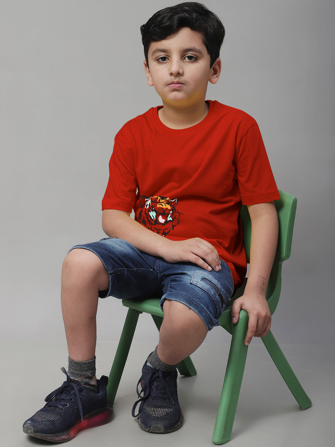 Boys Tiger Regular Fit Printed T-Shirt - Friskers