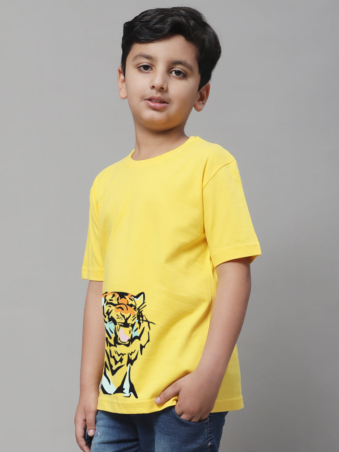 Boys Tiger Regular Fit Printed T-Shirt - Friskers