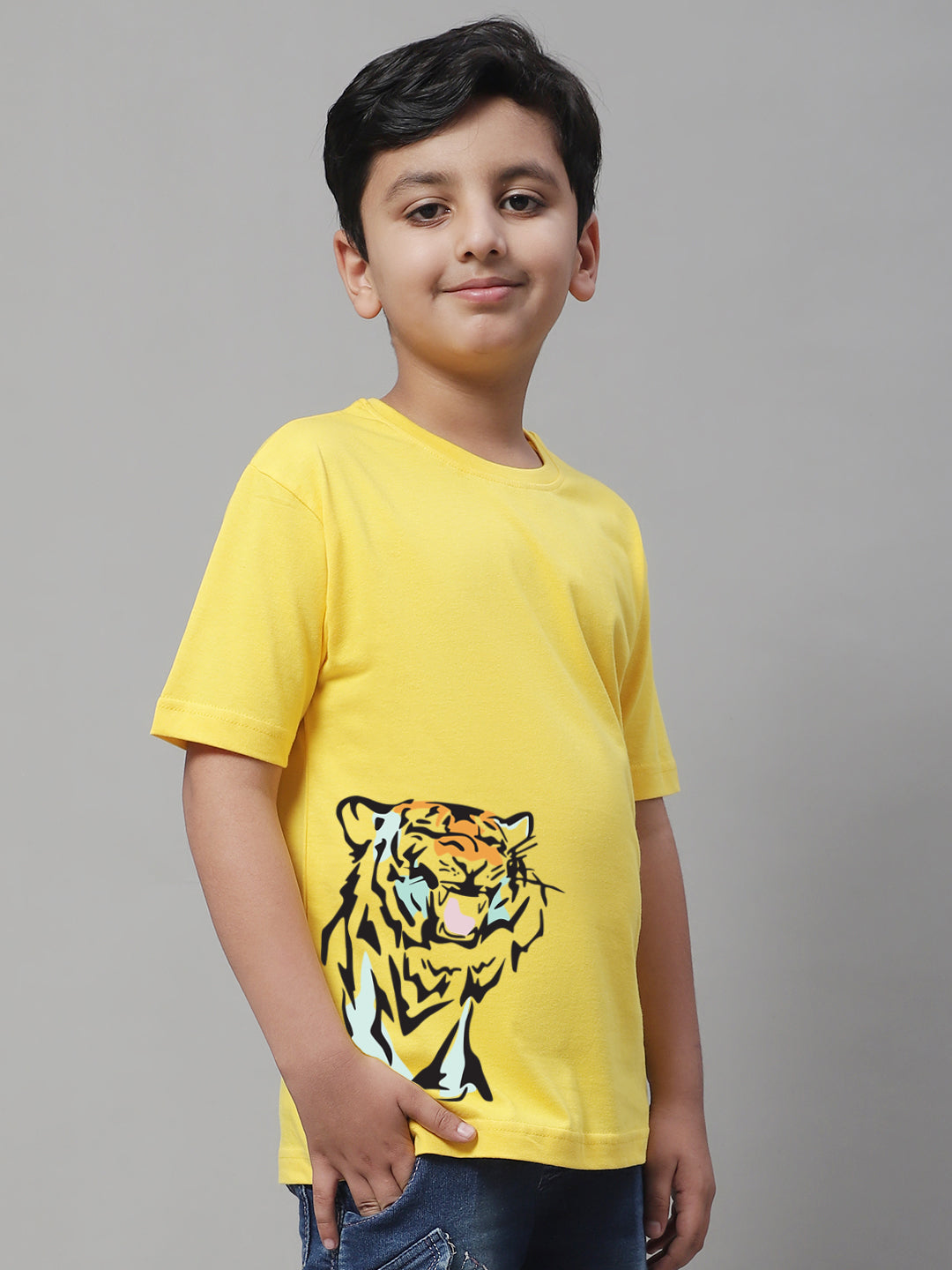 Boys Tiger Regular Fit Printed T-Shirt - Friskers
