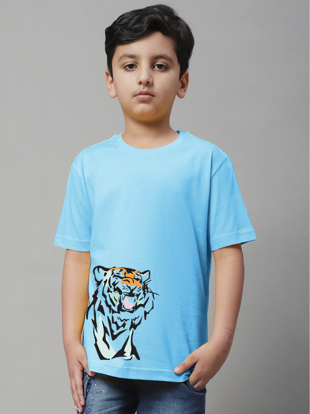 Boys Tiger Regular Fit Printed T-Shirt - Friskers