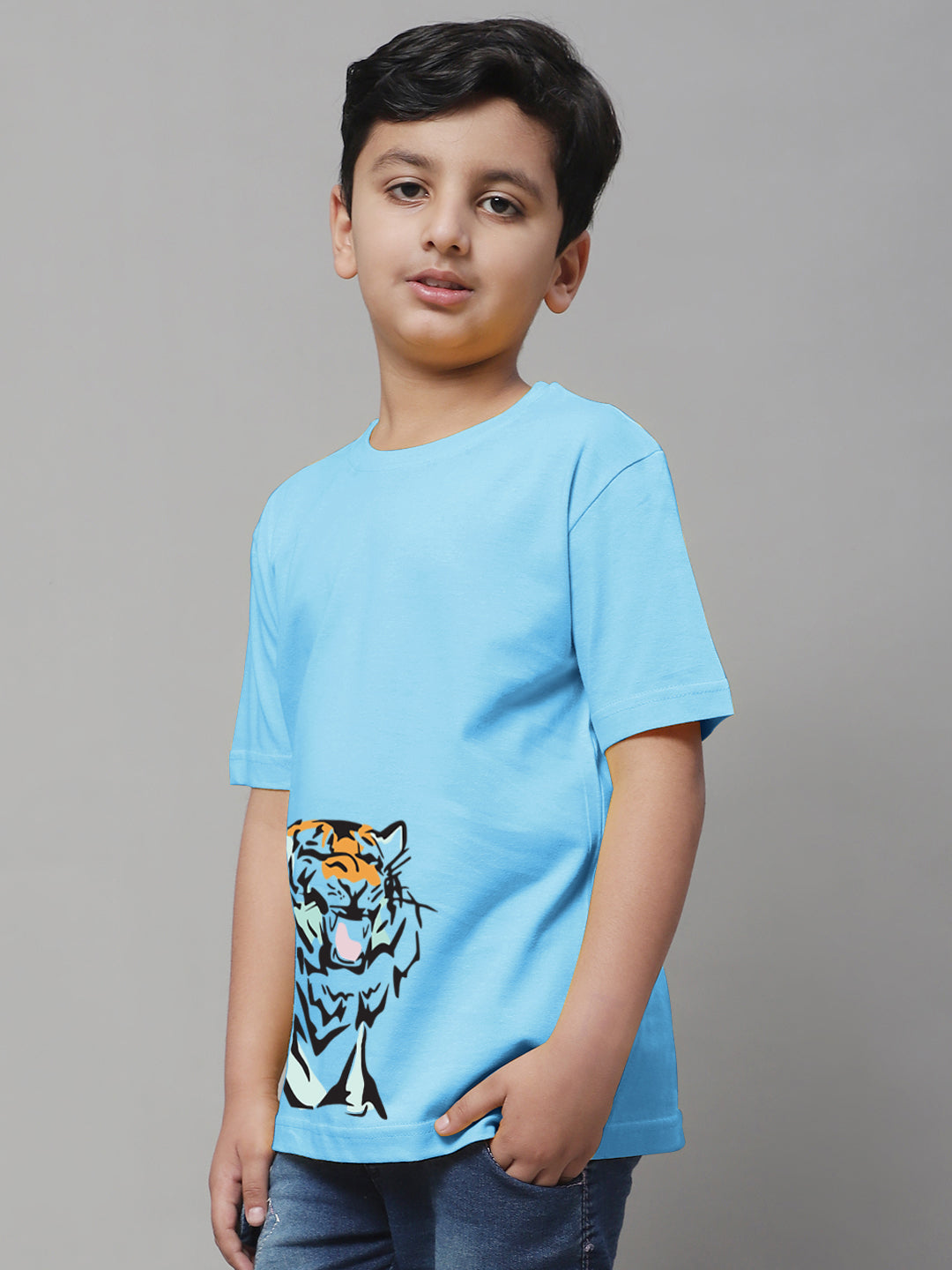 Boys Tiger Regular Fit Printed T-Shirt - Friskers