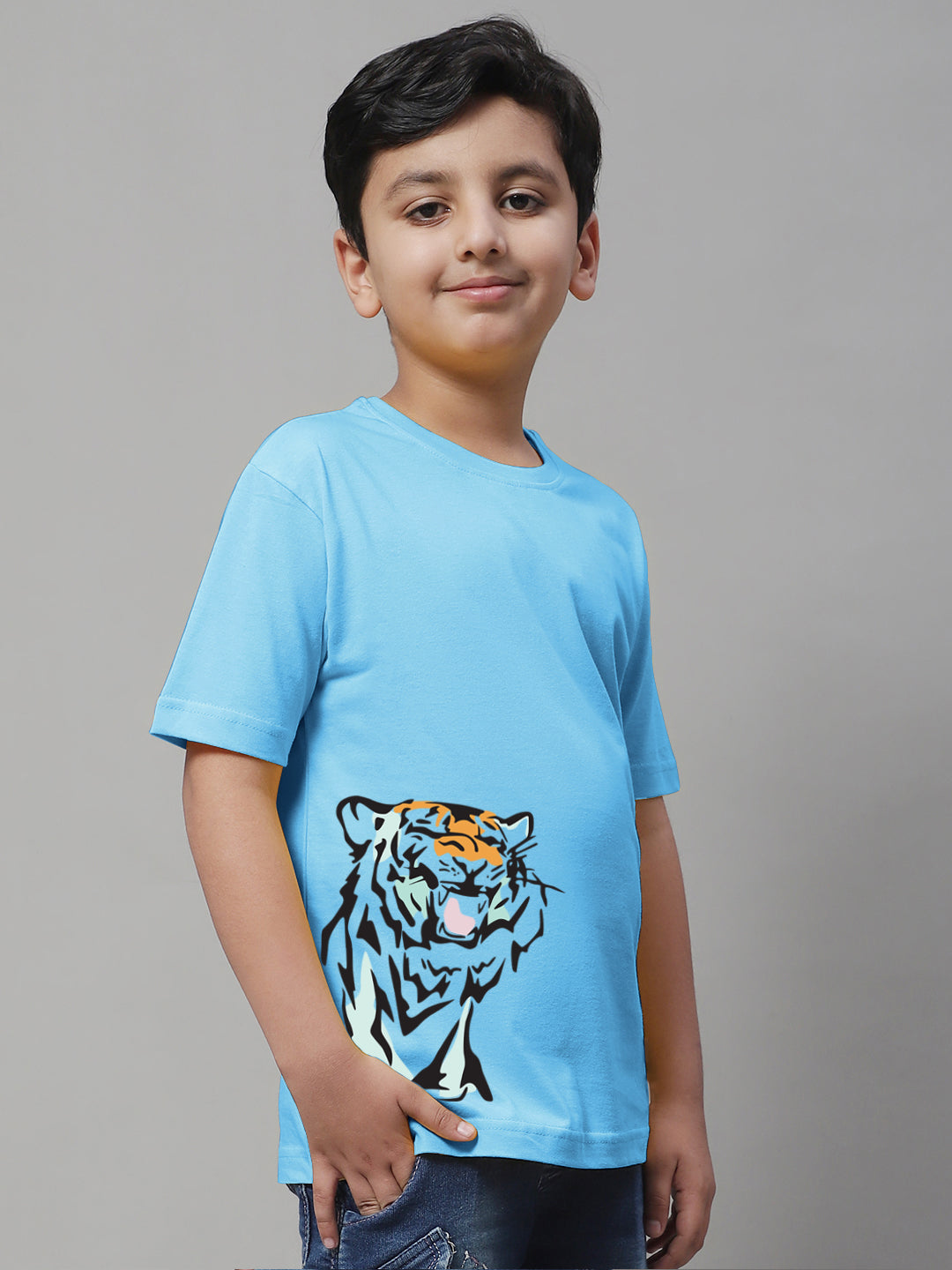 Boys Tiger Regular Fit Printed T-Shirt - Friskers