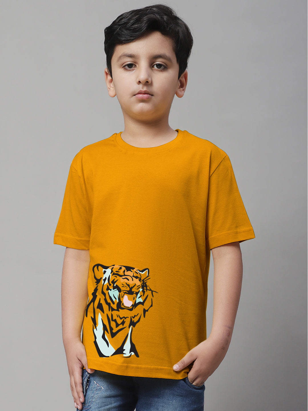 Boys Tiger Regular Fit Printed T-Shirt - Friskers