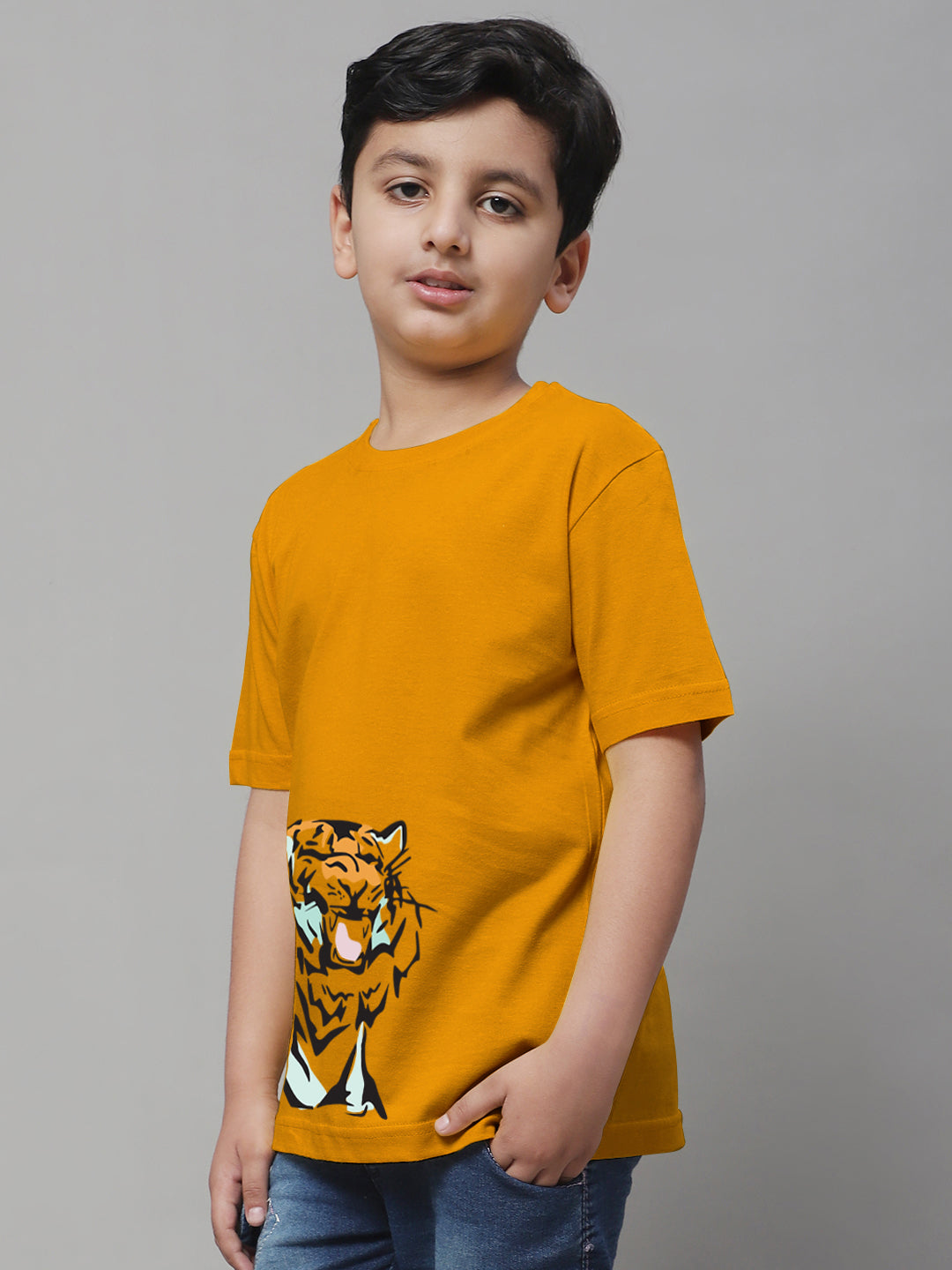 Boys Tiger Regular Fit Printed T-Shirt - Friskers