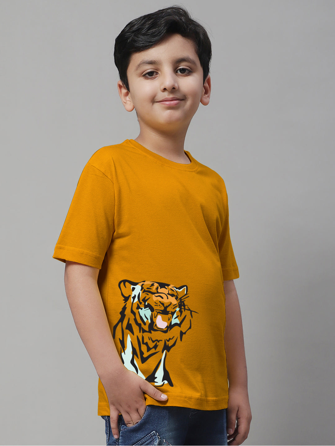 Boys Tiger Regular Fit Printed T-Shirt - Friskers