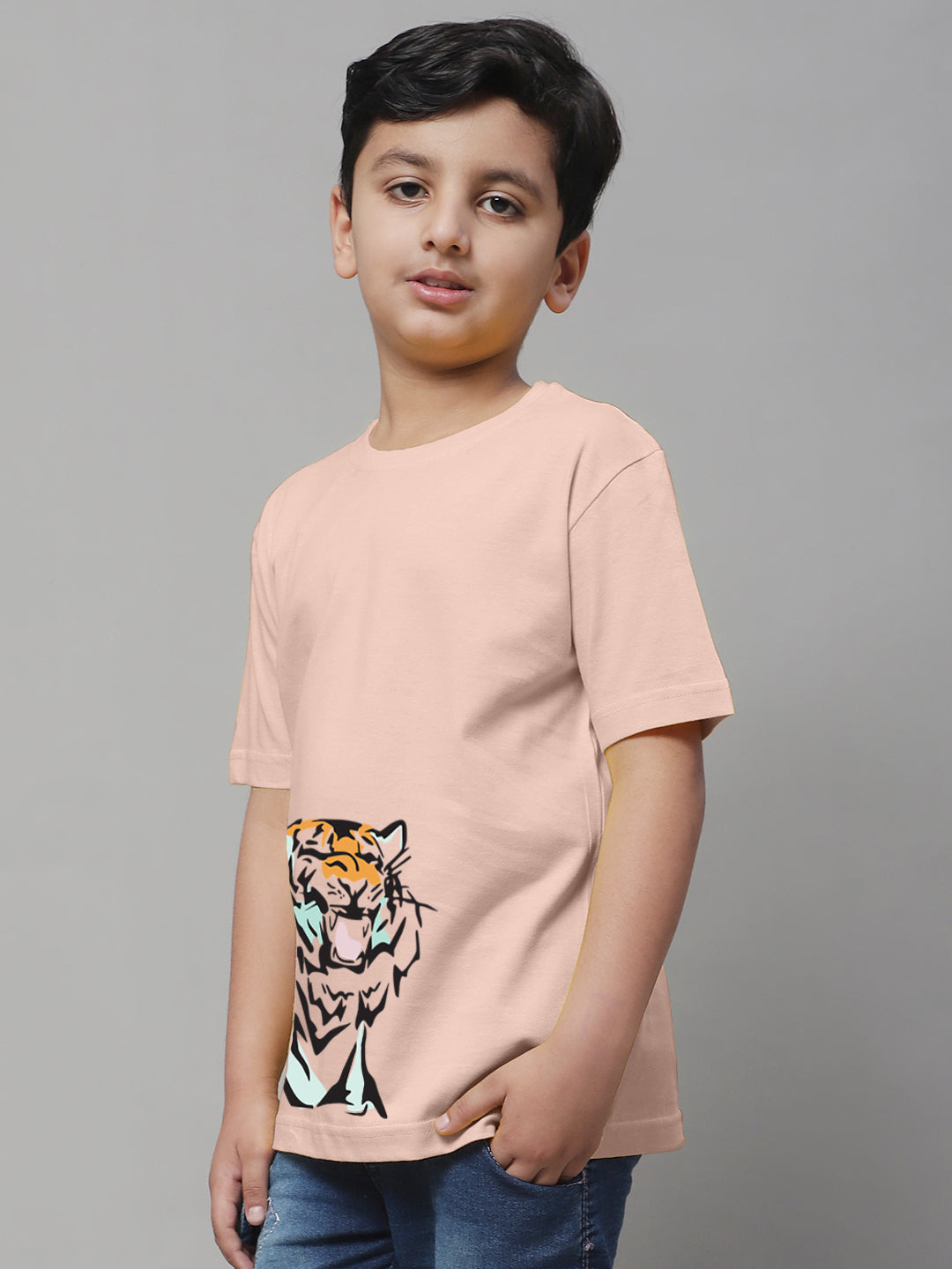 Boys Tiger Regular Fit Printed T-Shirt - Friskers