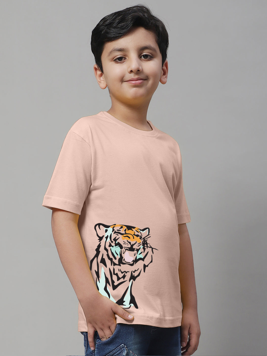 Boys Tiger Regular Fit Printed T-Shirt - Friskers