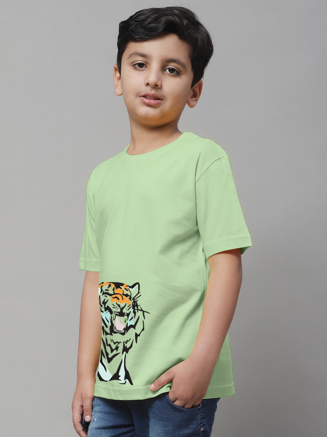 Boys Tiger Regular Fit Printed T-Shirt - Friskers