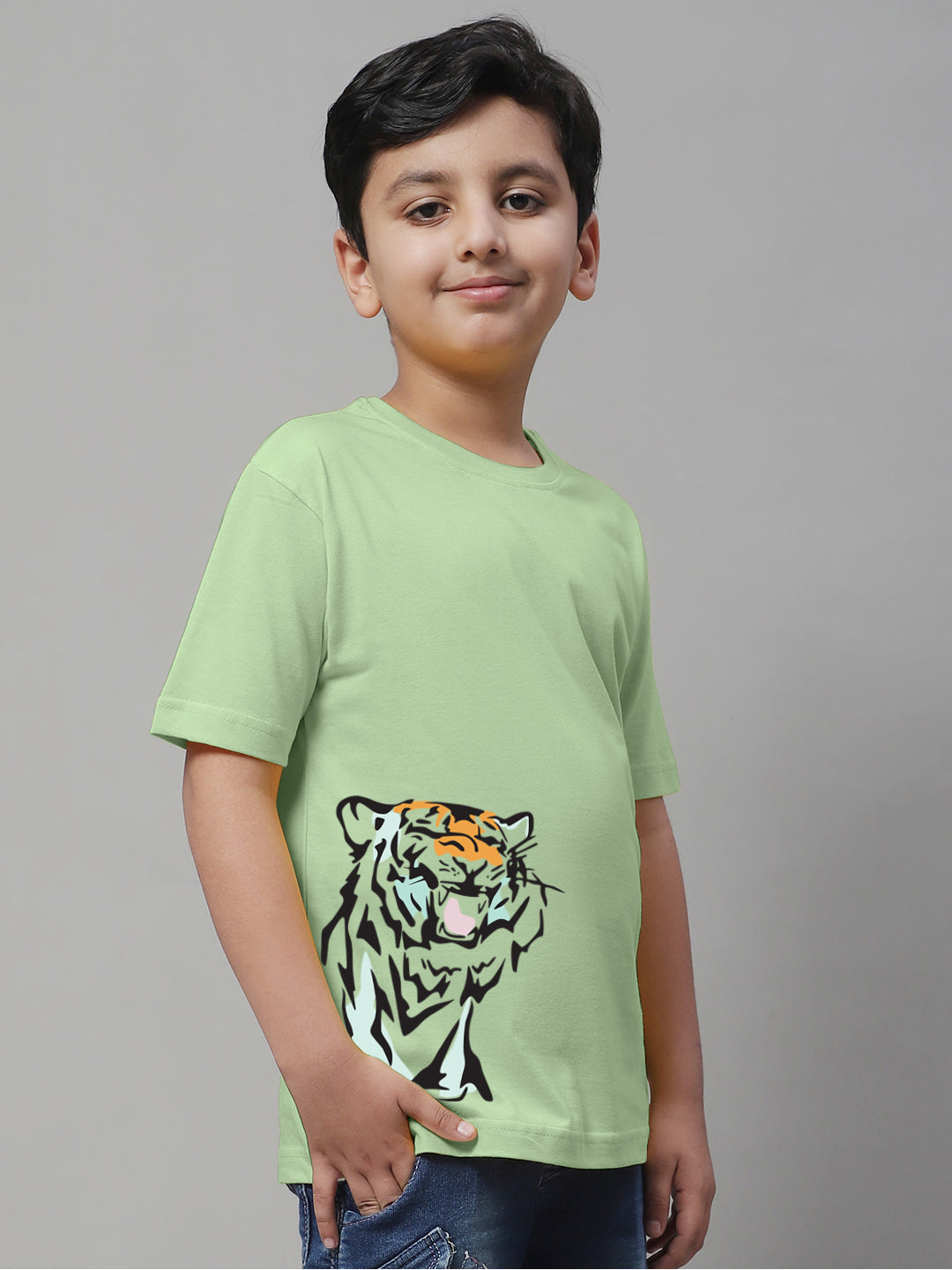Boys Tiger Regular Fit Printed T-Shirt - Friskers