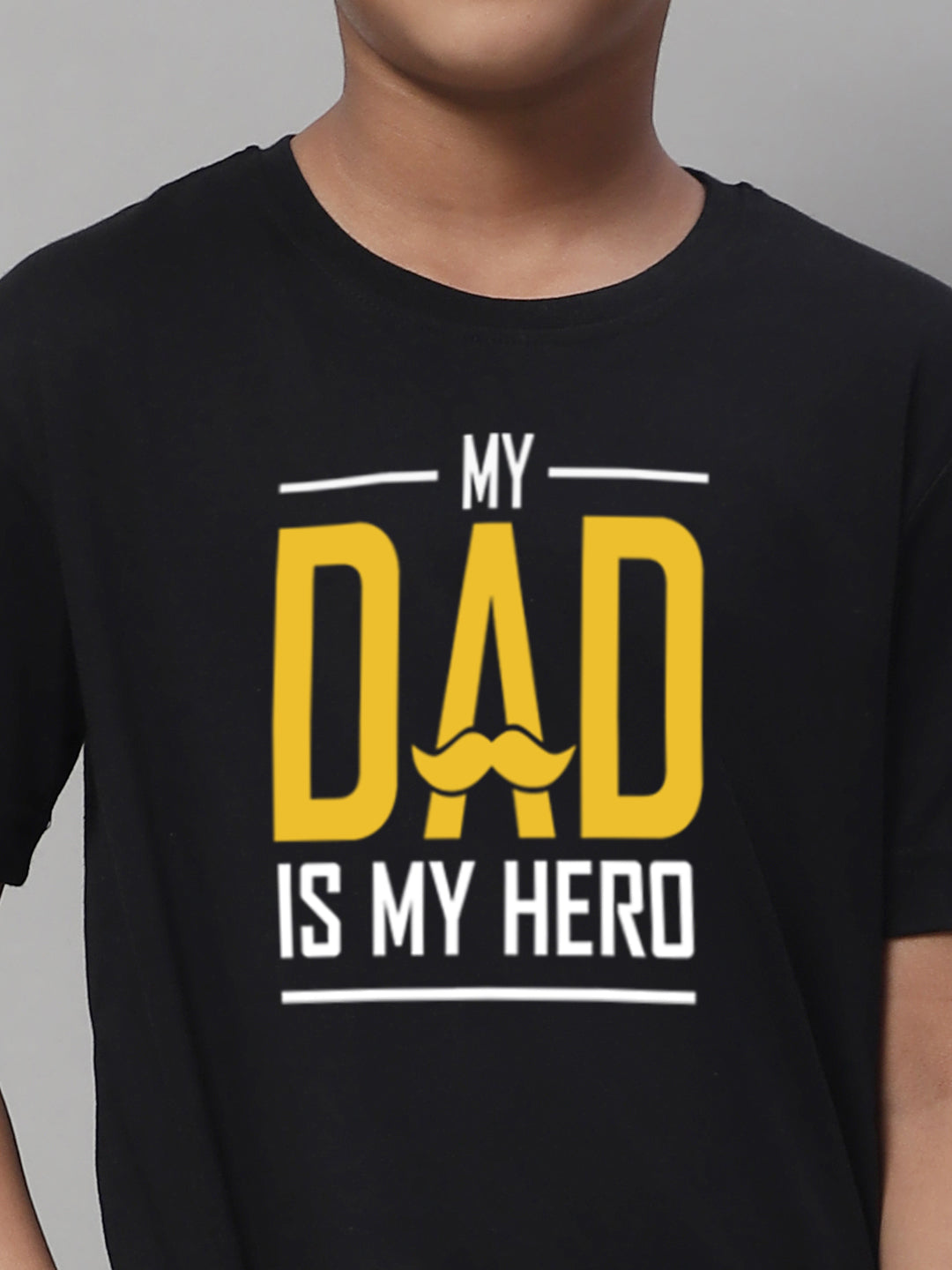 Boys My Dad Is My Hero Regular Fit Printed T-Shirt - Friskers