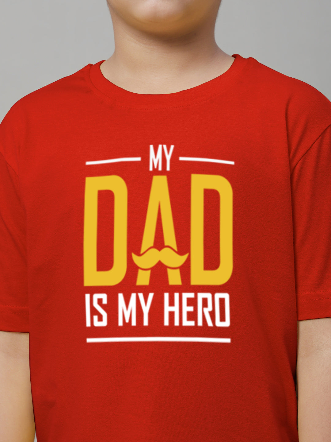 Boys My Dad Is My Hero Regular Fit Printed T-Shirt - Friskers