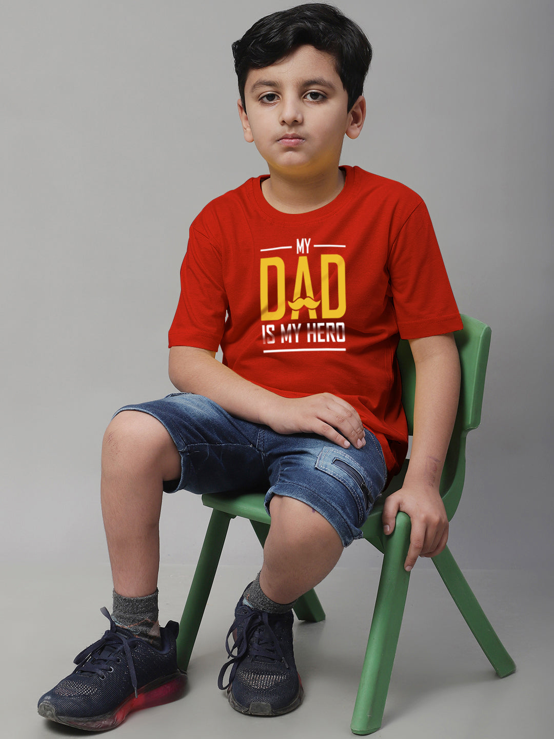Boys My Dad Is My Hero Regular Fit Printed T-Shirt - Friskers