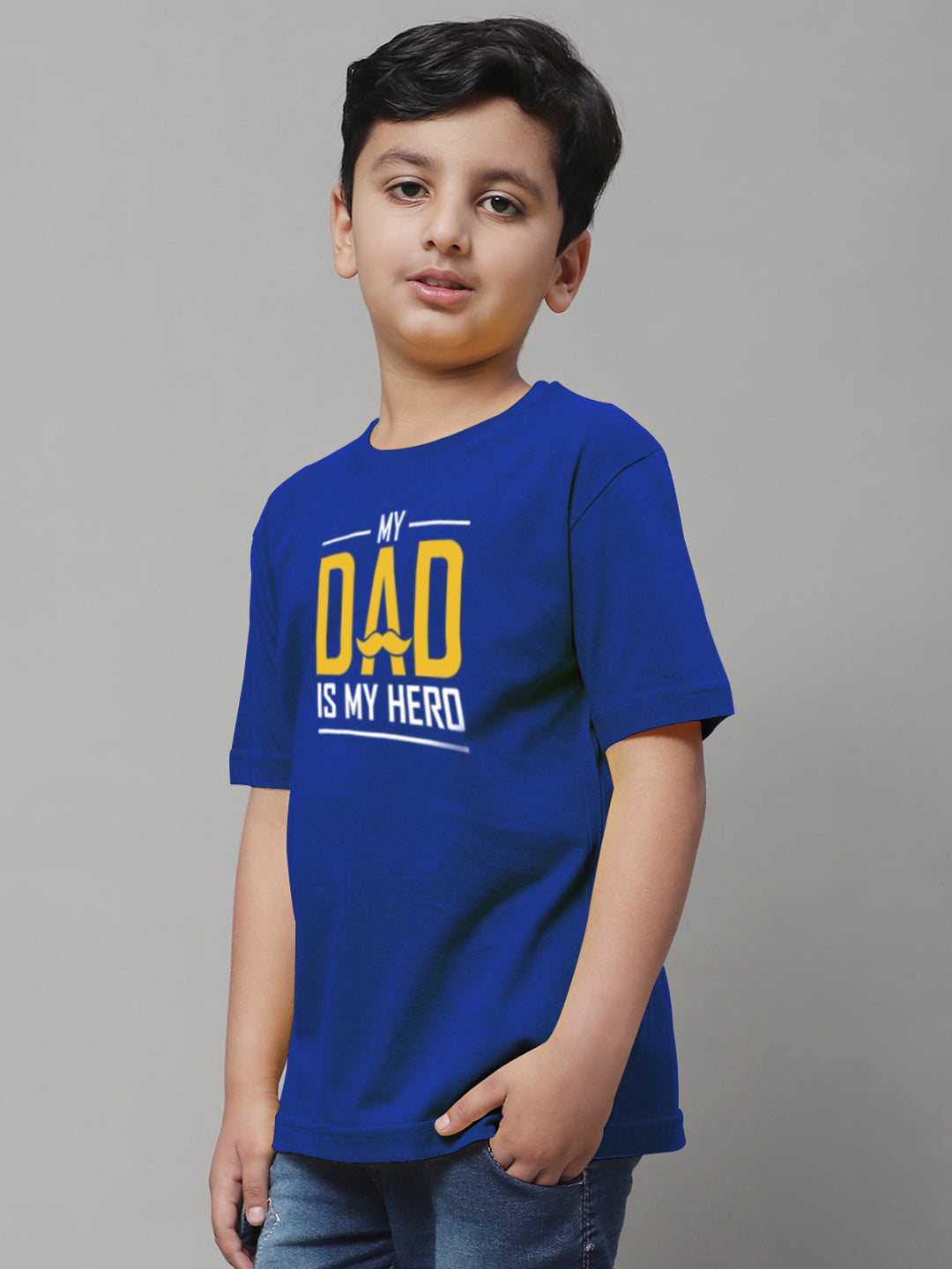 Boys My Dad Is My Hero Regular Fit Printed T-Shirt - Friskers