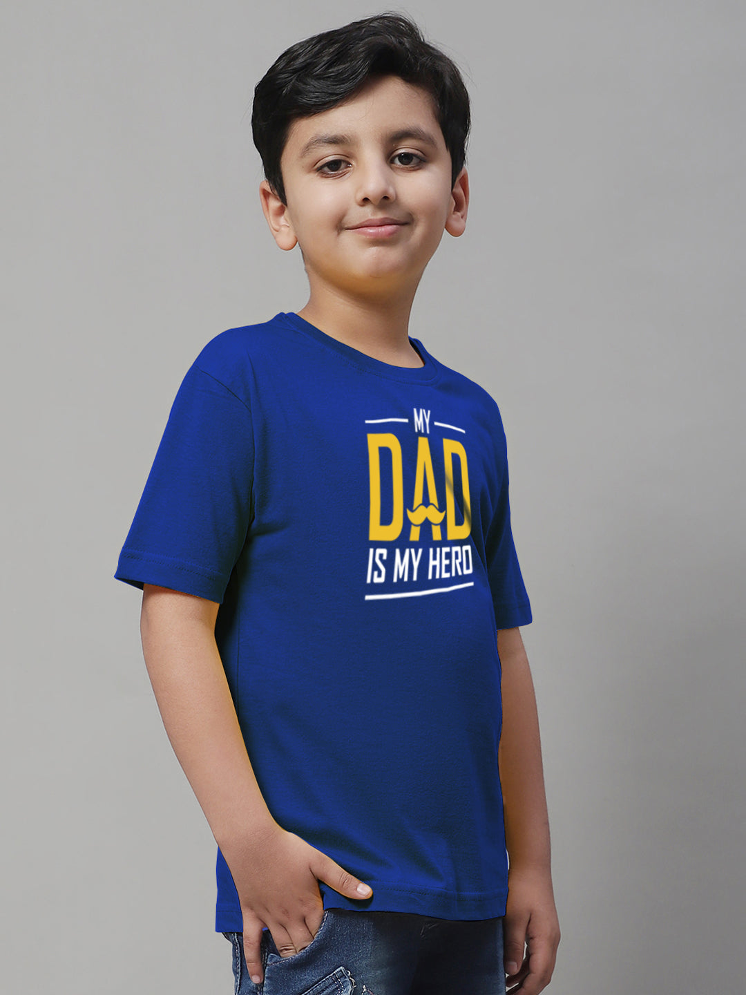 Boys My Dad Is My Hero Regular Fit Printed T-Shirt - Friskers