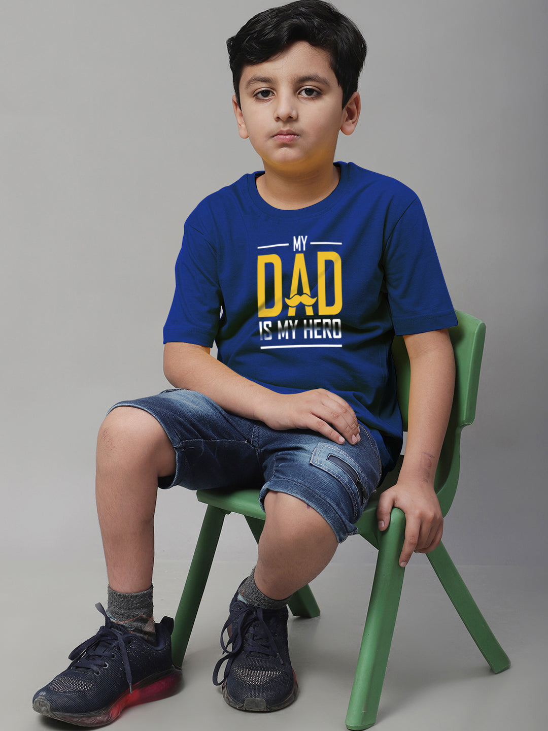 Boys My Dad Is My Hero Regular Fit Printed T-Shirt - Friskers