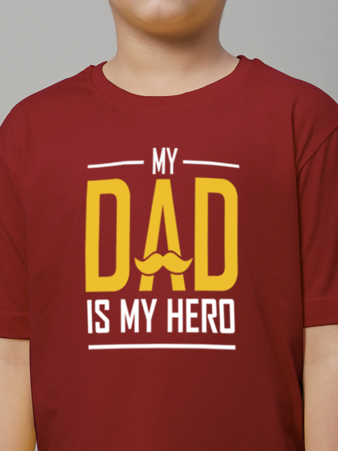 Boys My Dad Is My Hero Regular Fit Printed T-Shirt - Friskers