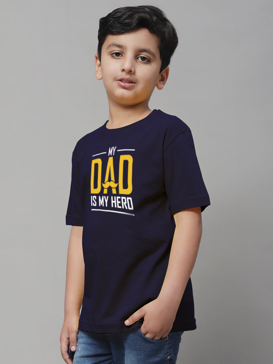 Boys My Dad Is My Hero Regular Fit Printed T-Shirt - Friskers