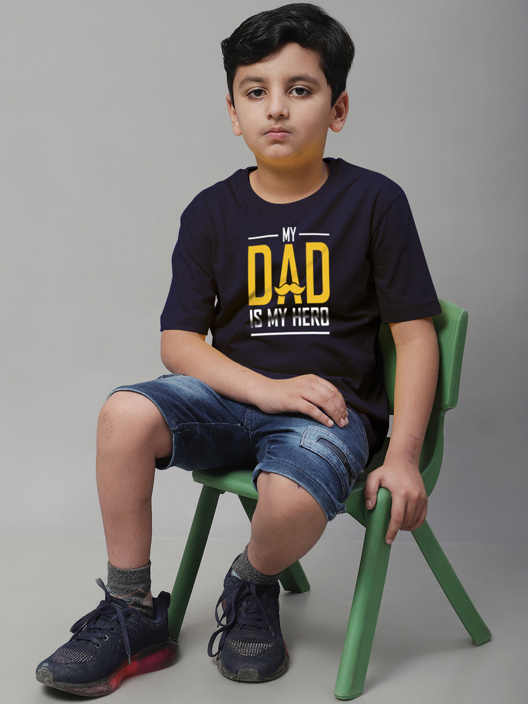 Boys My Dad Is My Hero Regular Fit Printed T-Shirt - Friskers