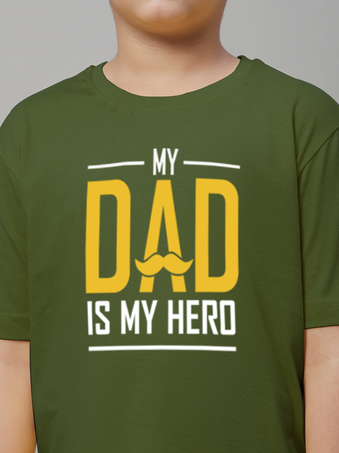 Boys My Dad Is My Hero Regular Fit Printed T-Shirt - Friskers