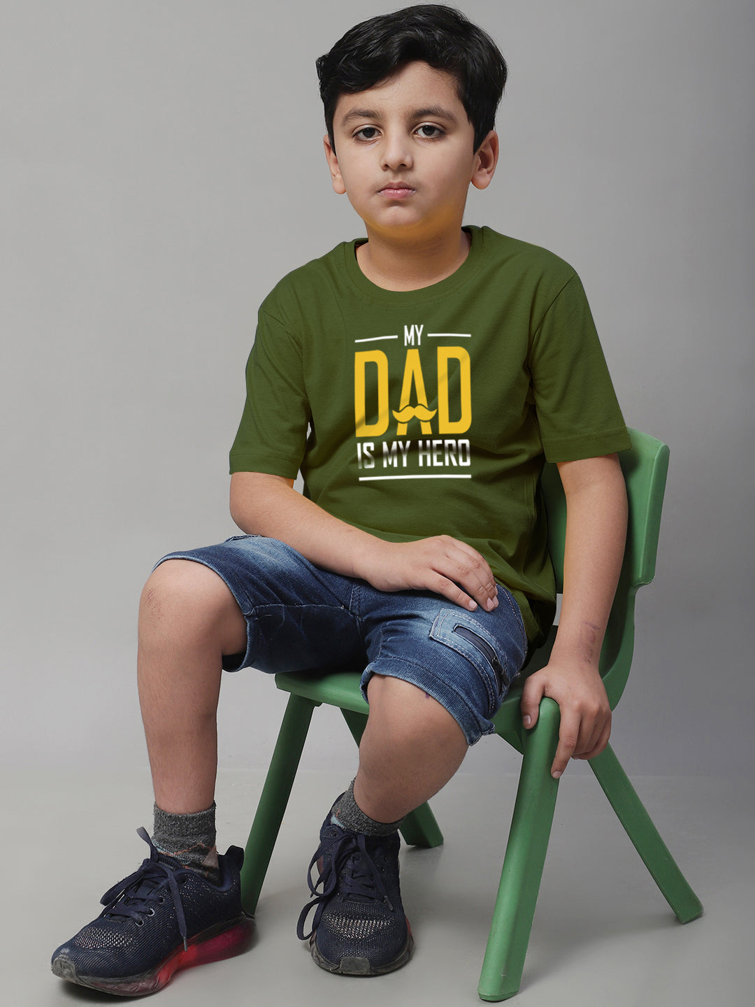 Boys My Dad Is My Hero Regular Fit Printed T-Shirt - Friskers