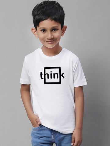 Boys Think Regular Fit Printed T-Shirt - Friskers