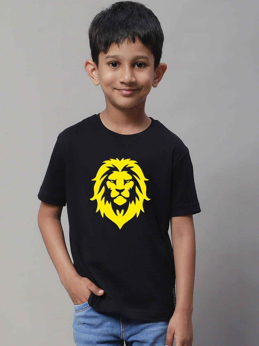 Boys Lion Regular Fit Printed T-Shirt - Friskers