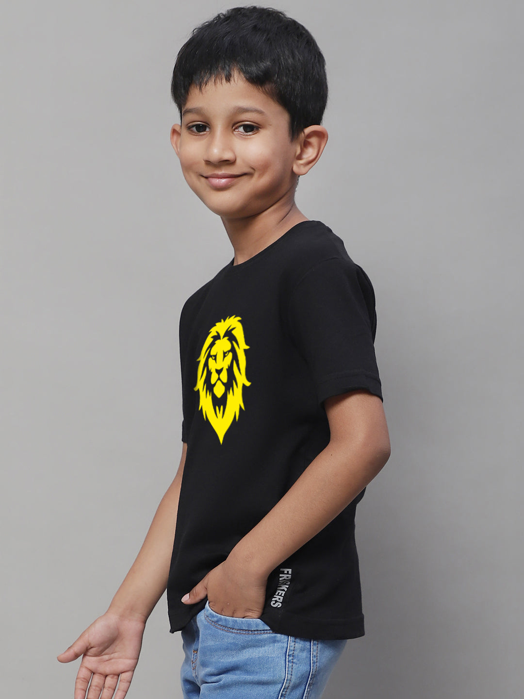 Boys Lion Regular Fit Printed T-Shirt - Friskers