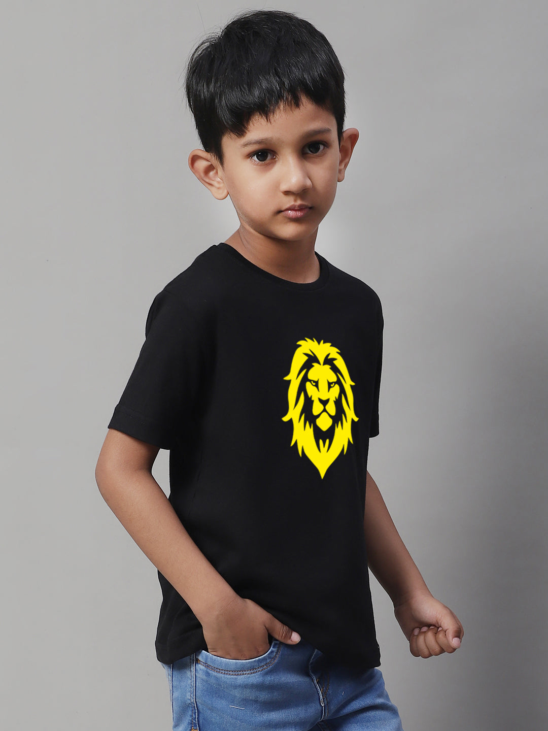 Boys Lion Regular Fit Printed T-Shirt - Friskers