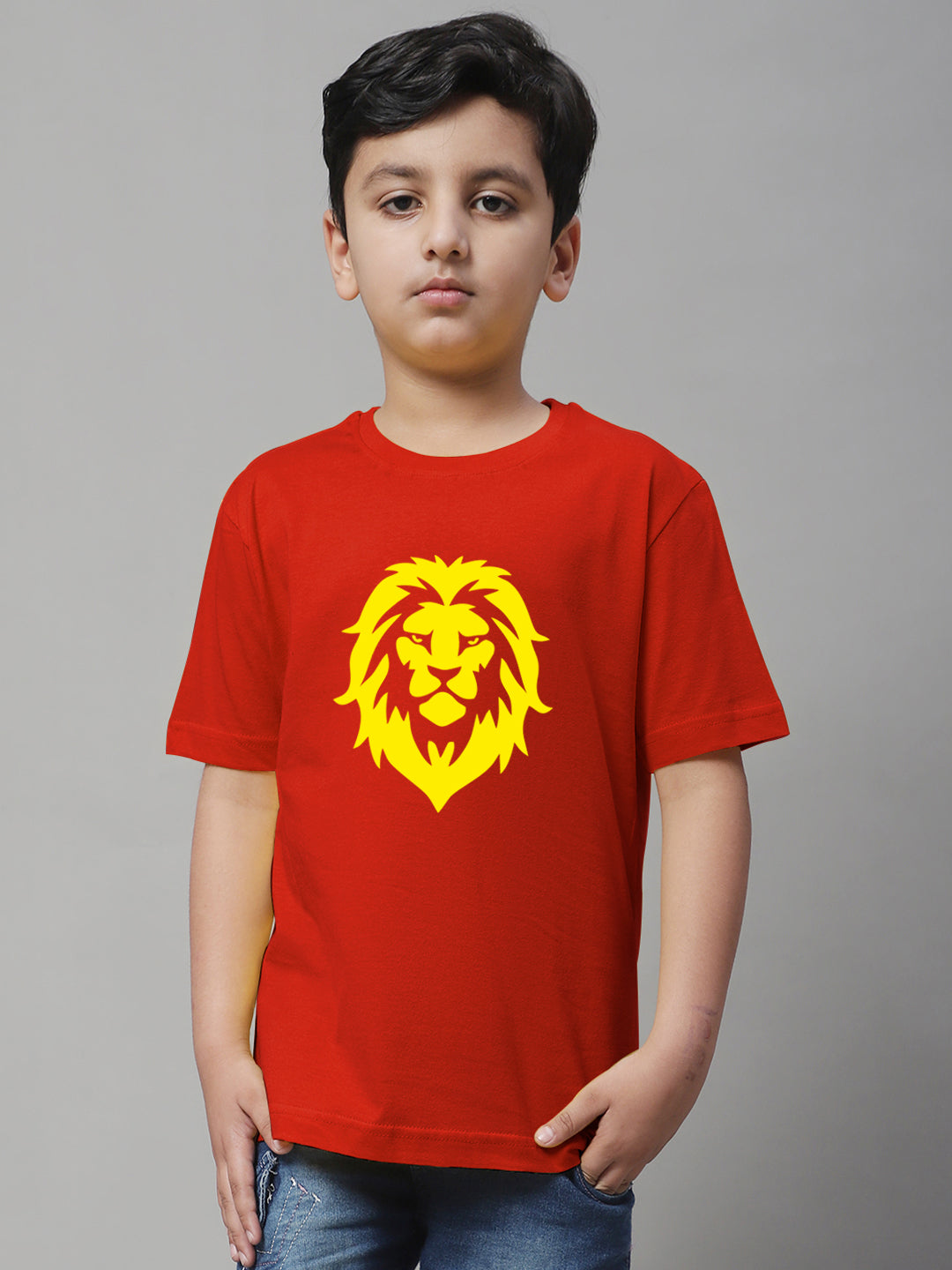 Boys Lion Regular Fit Printed T-Shirt - Friskers