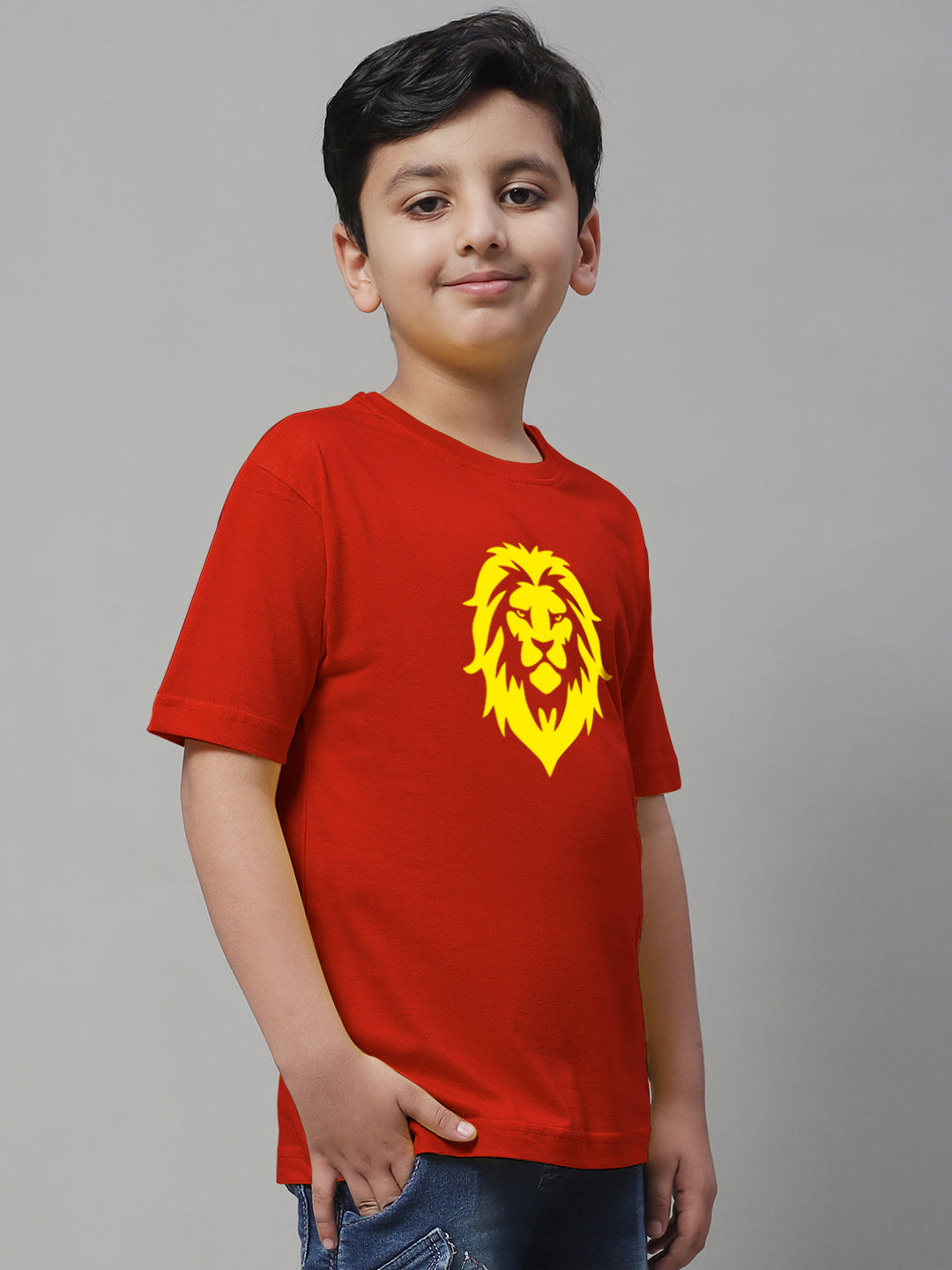 Boys Lion Regular Fit Printed T-Shirt - Friskers