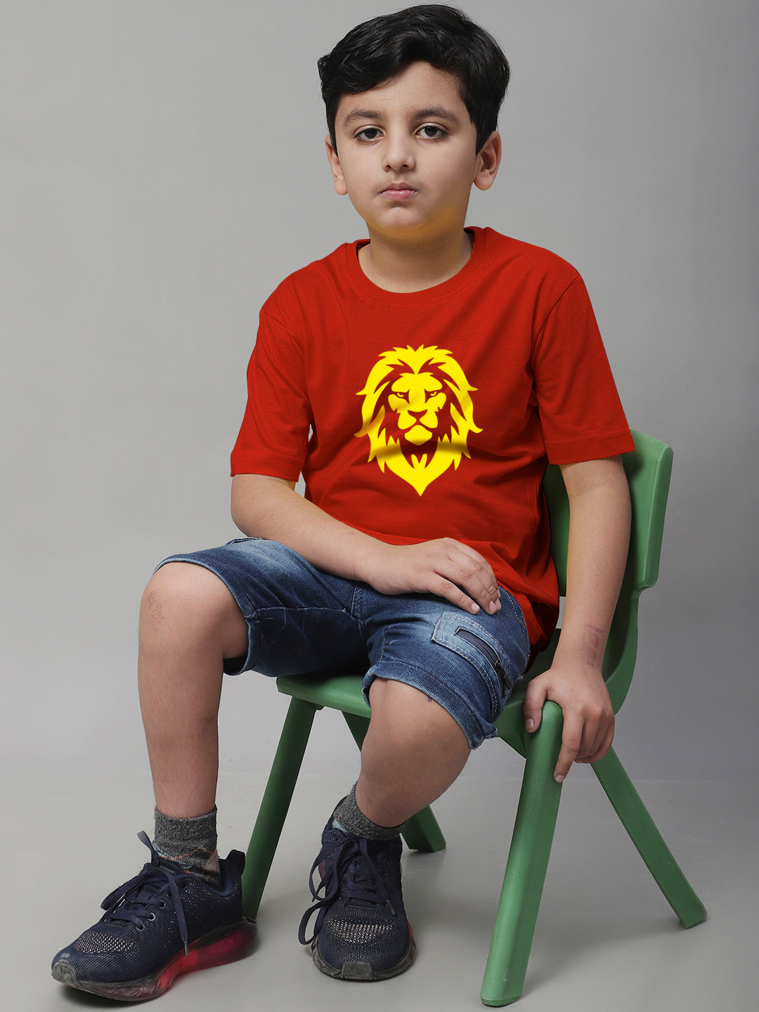 Boys Lion Regular Fit Printed T-Shirt - Friskers