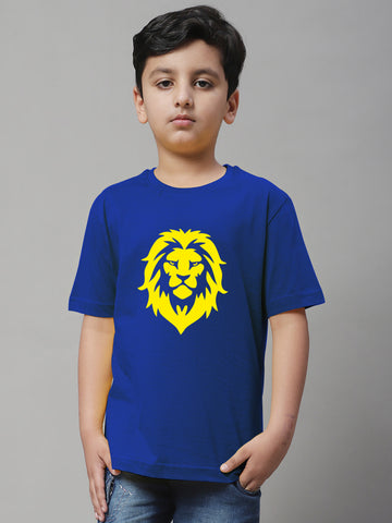 Boys Lion Regular Fit Printed T-Shirt - Friskers