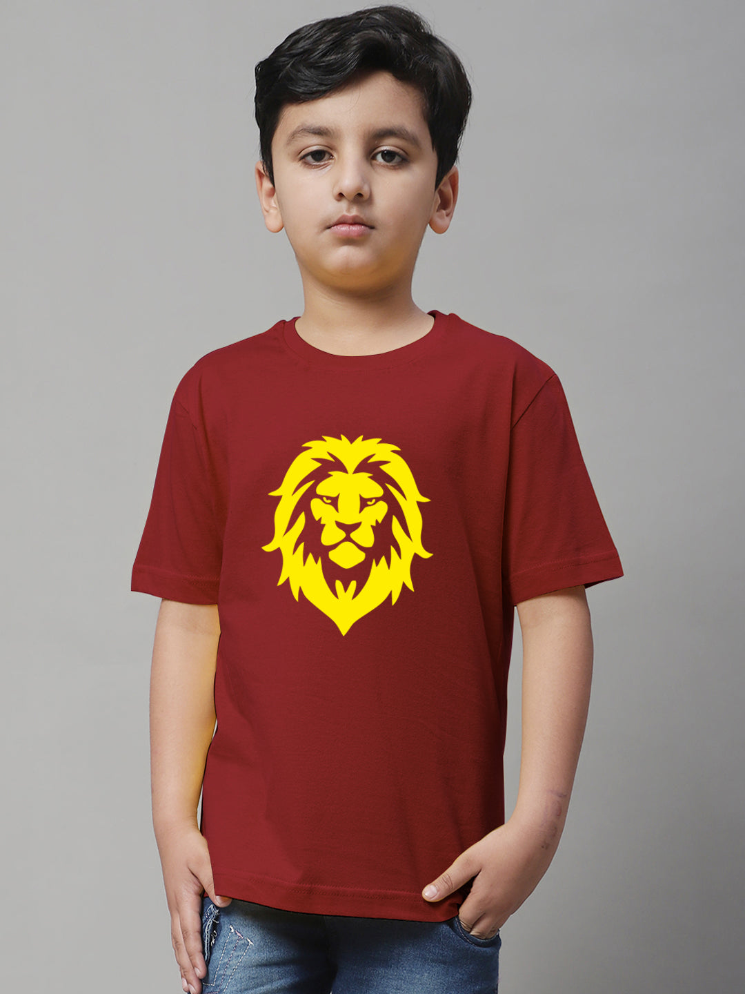 Boys Lion Regular Fit Printed T-Shirt - Friskers