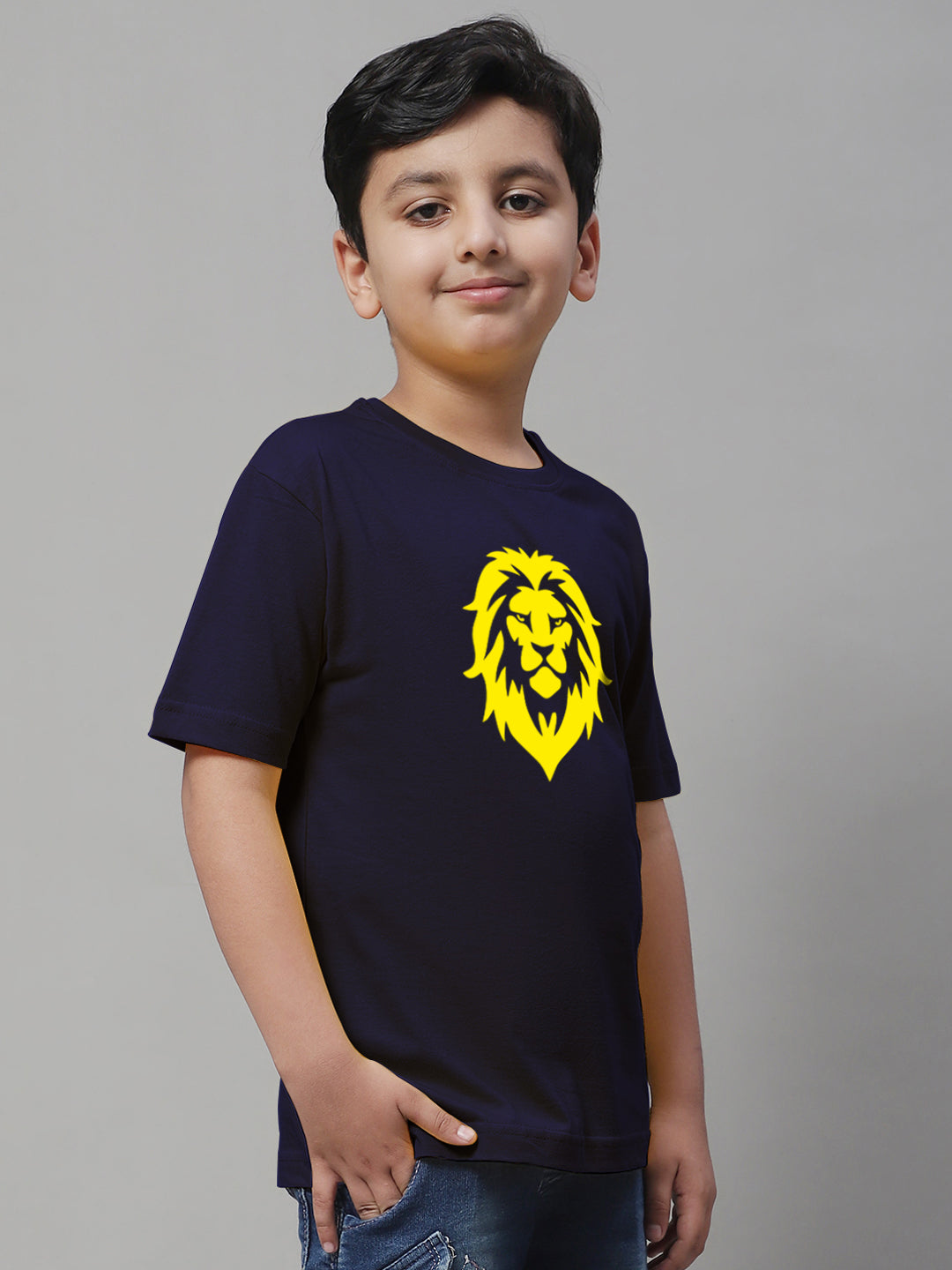 Boys Lion Regular Fit Printed T-Shirt - Friskers