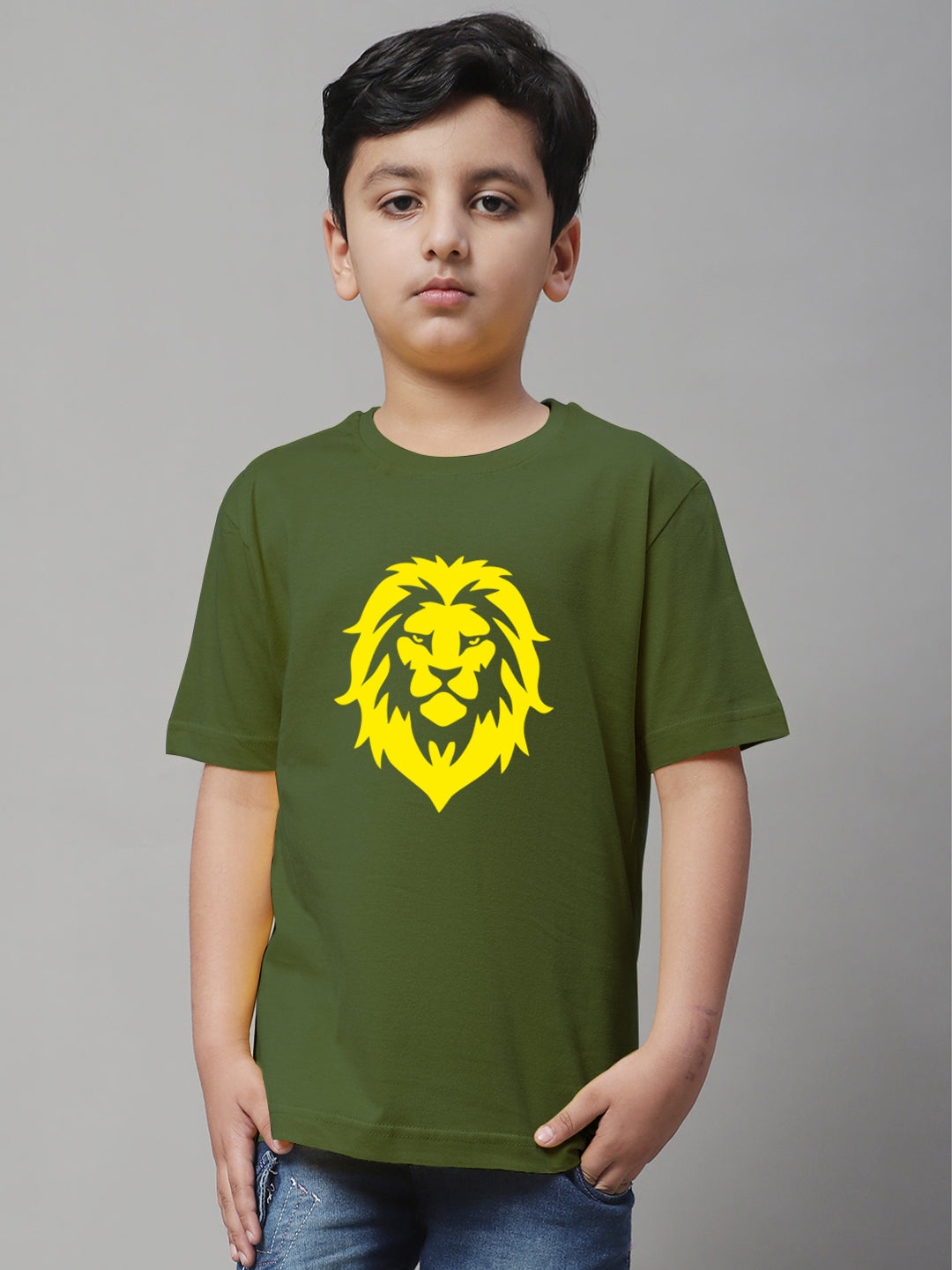 Boys Lion Regular Fit Printed T-Shirt - Friskers