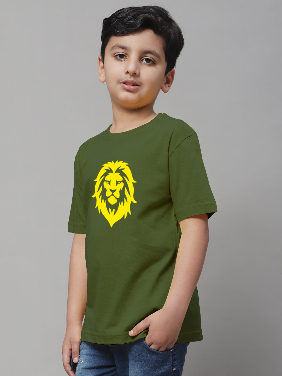 Boys Lion Regular Fit Printed T-Shirt - Friskers