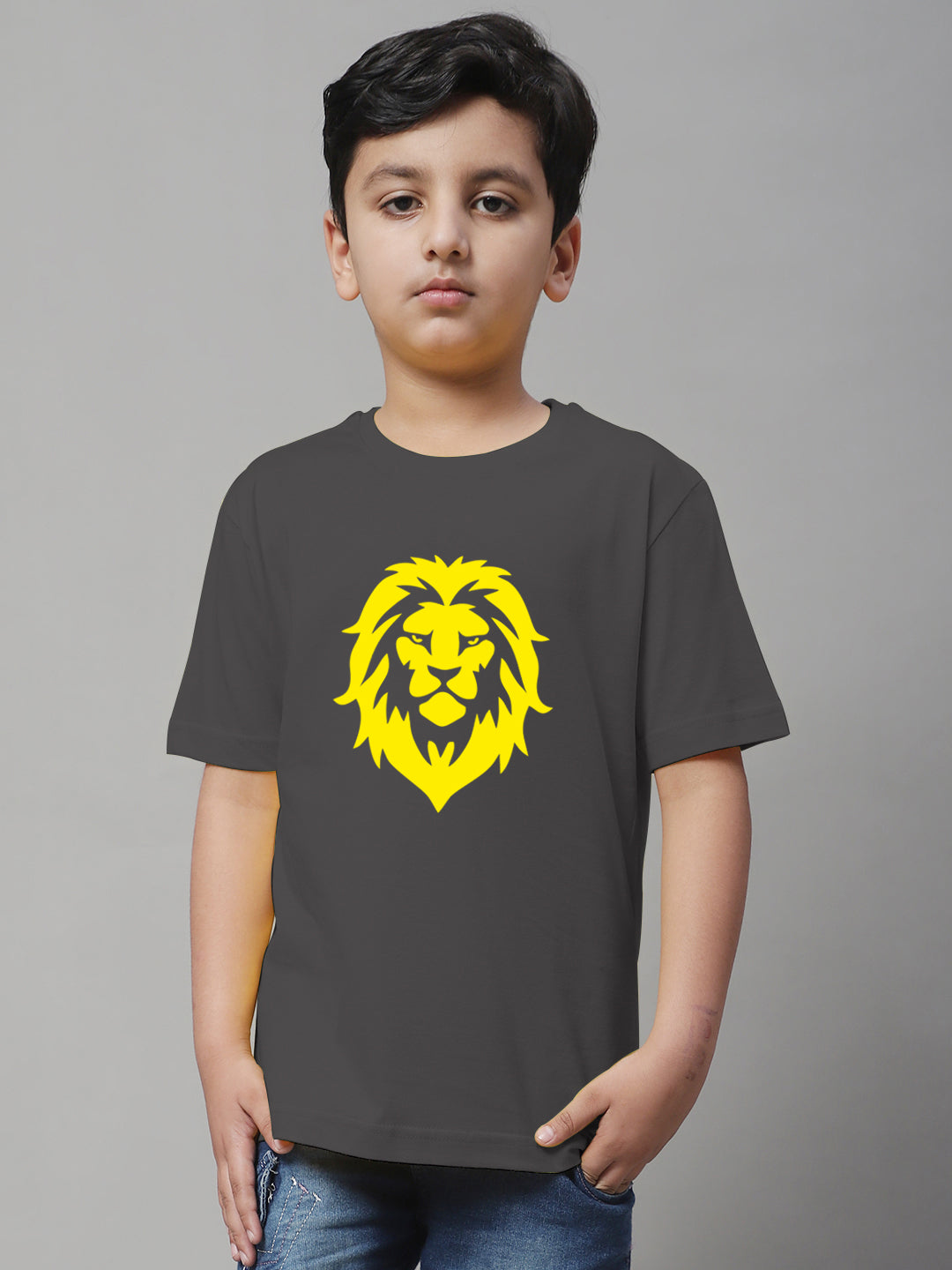 Boys Lion Regular Fit Printed T-Shirt - Friskers