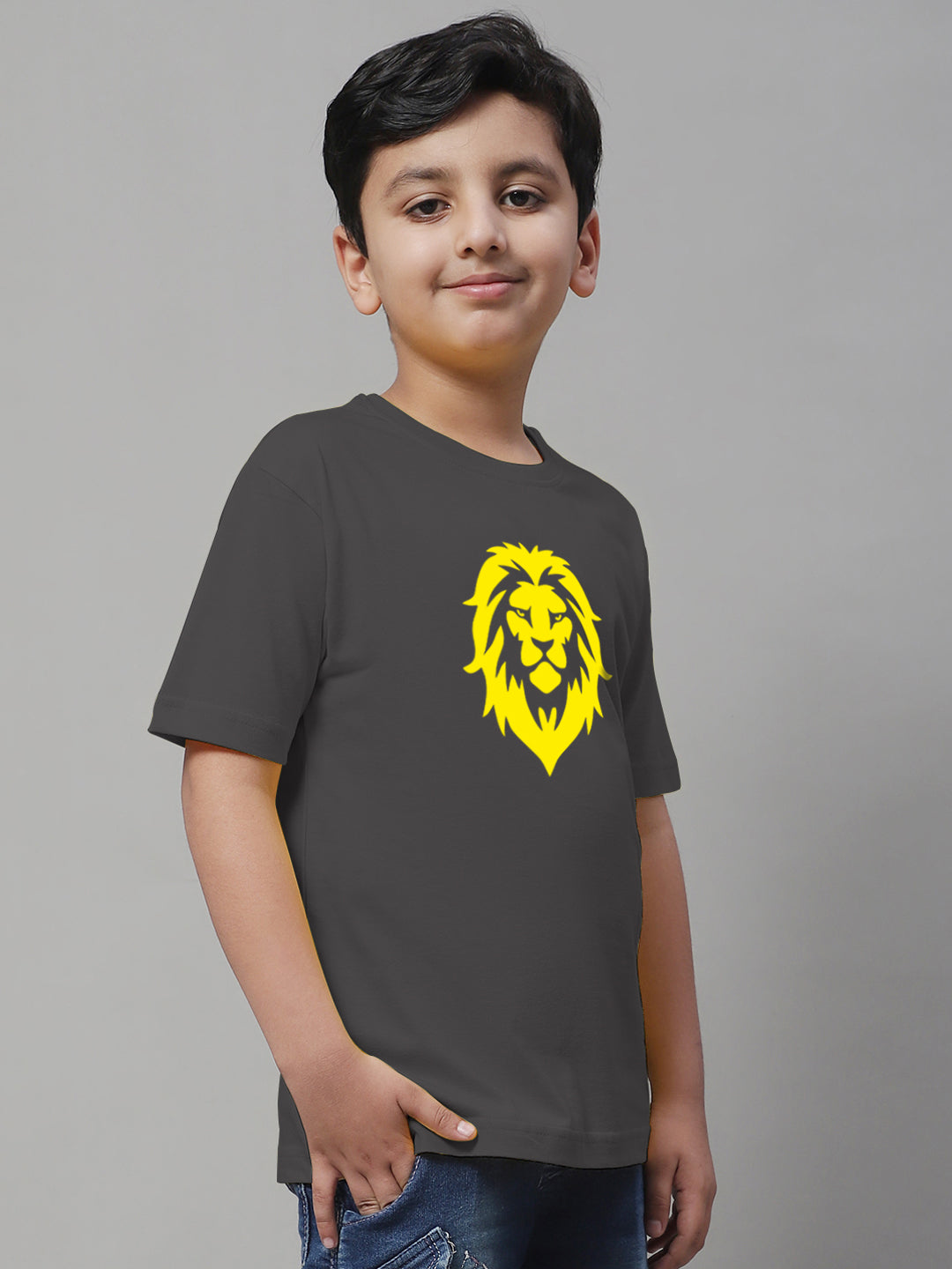 Boys Lion Regular Fit Printed T-Shirt - Friskers