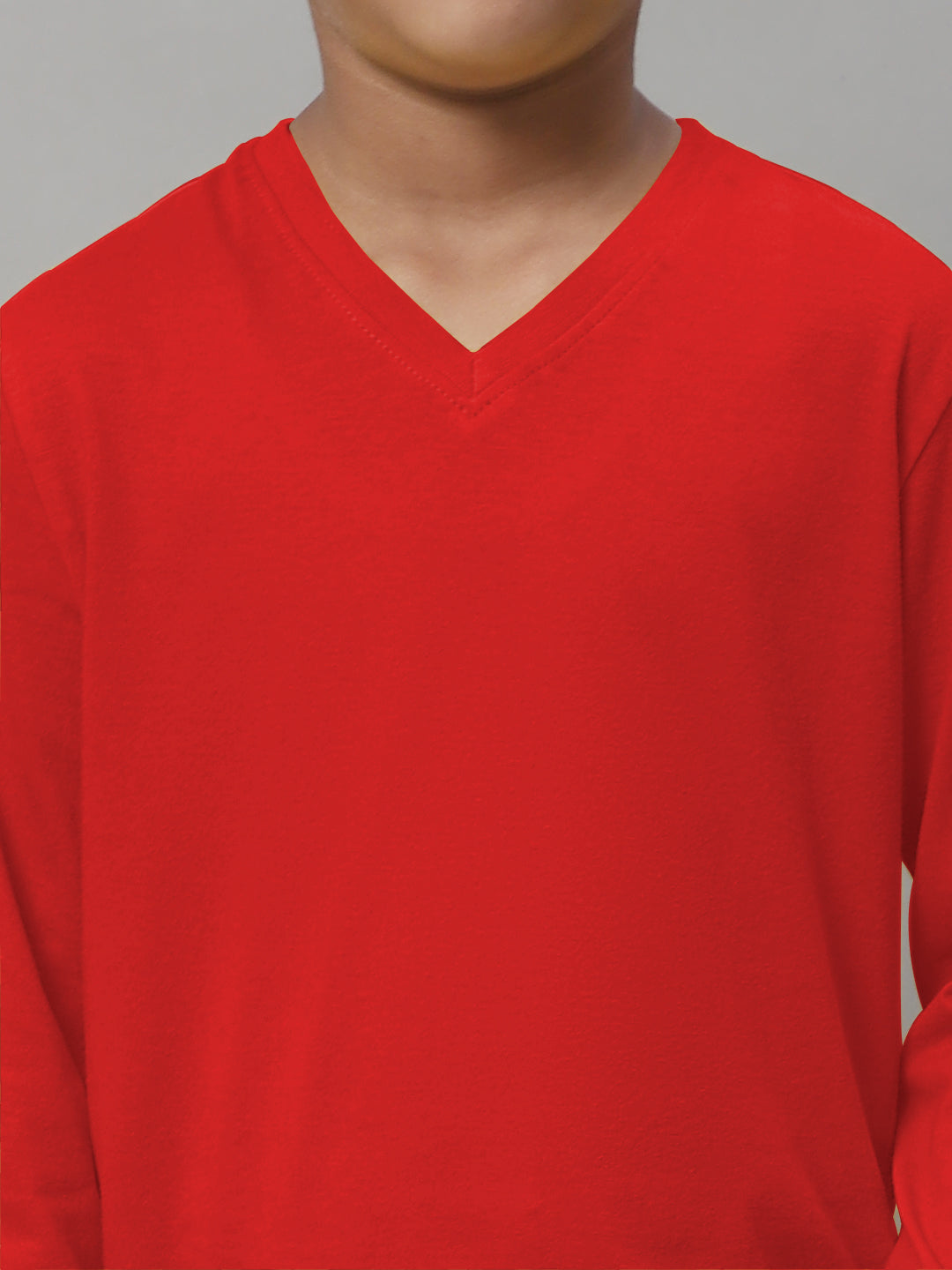 Classic Full Sleeves V-Neck Solid 2-7Y Kids T-Shirt - Friskers