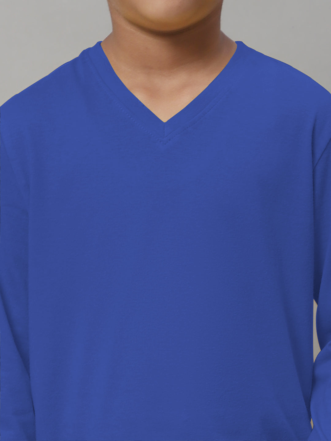 Classic Full Sleeves V-Neck Solid 2-7Y Kids T-Shirt - Friskers